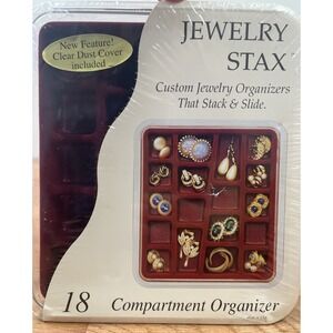 Neatnix Jewelry Stax 18 Compartment‎ Organizer 8"x9"x1.5" NEW